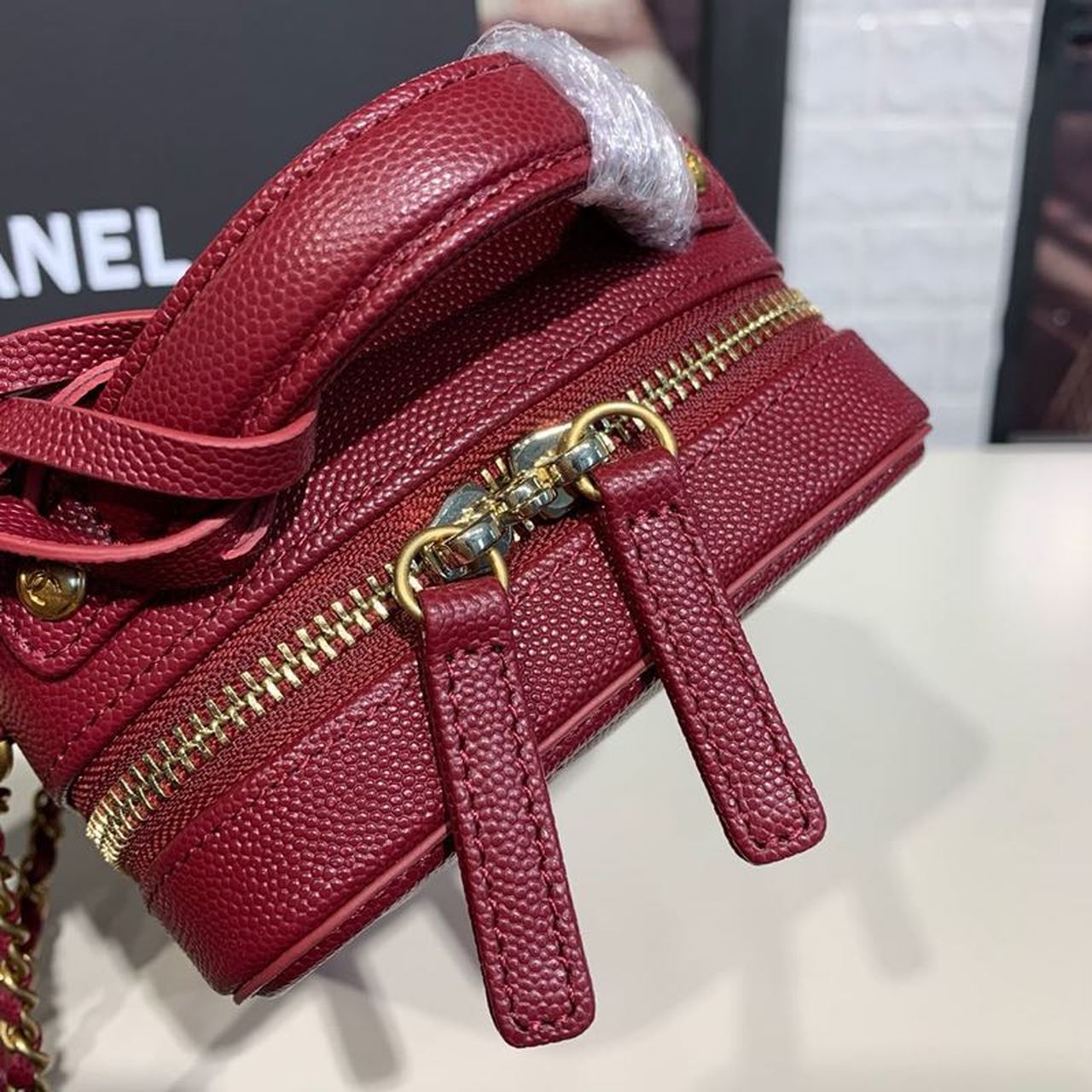 CHL Filigree Vertical Vanity Case Bag Burgundy For Women Handbags, Shoulder And Crossbody Bags 6.7in/17cm