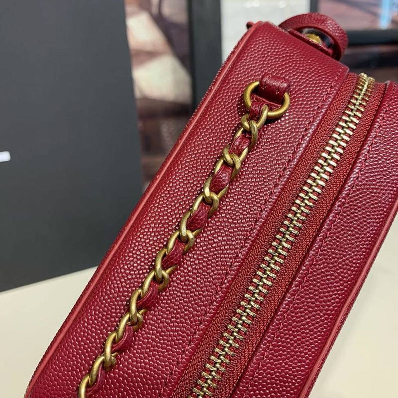 CHL Filigree Vertical Vanity Case Bag Burgundy For Women Handbags, Shoulder And Crossbody Bags 6.7in/17cm