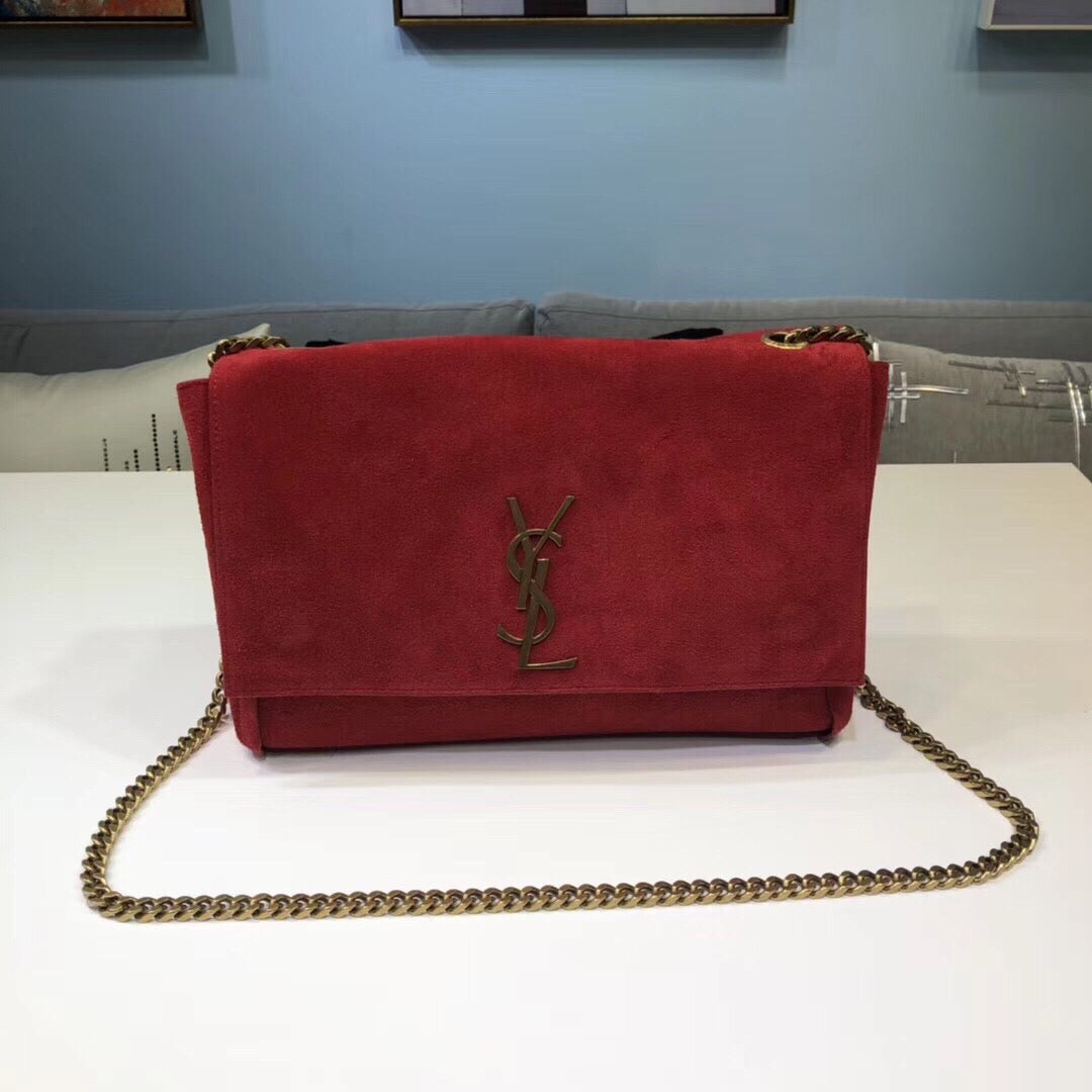Top Quality Kate MeTop Qualityum Reversible Chain Bag Red For Women 28.5in/11.2cm YSL 