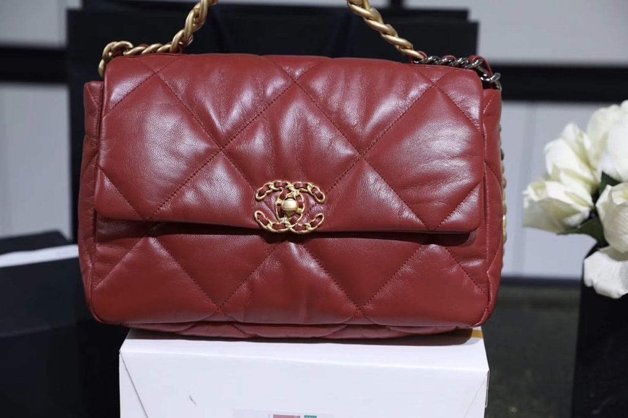 CHL 19 Handbag 26cm Burgundy For Women AS1160