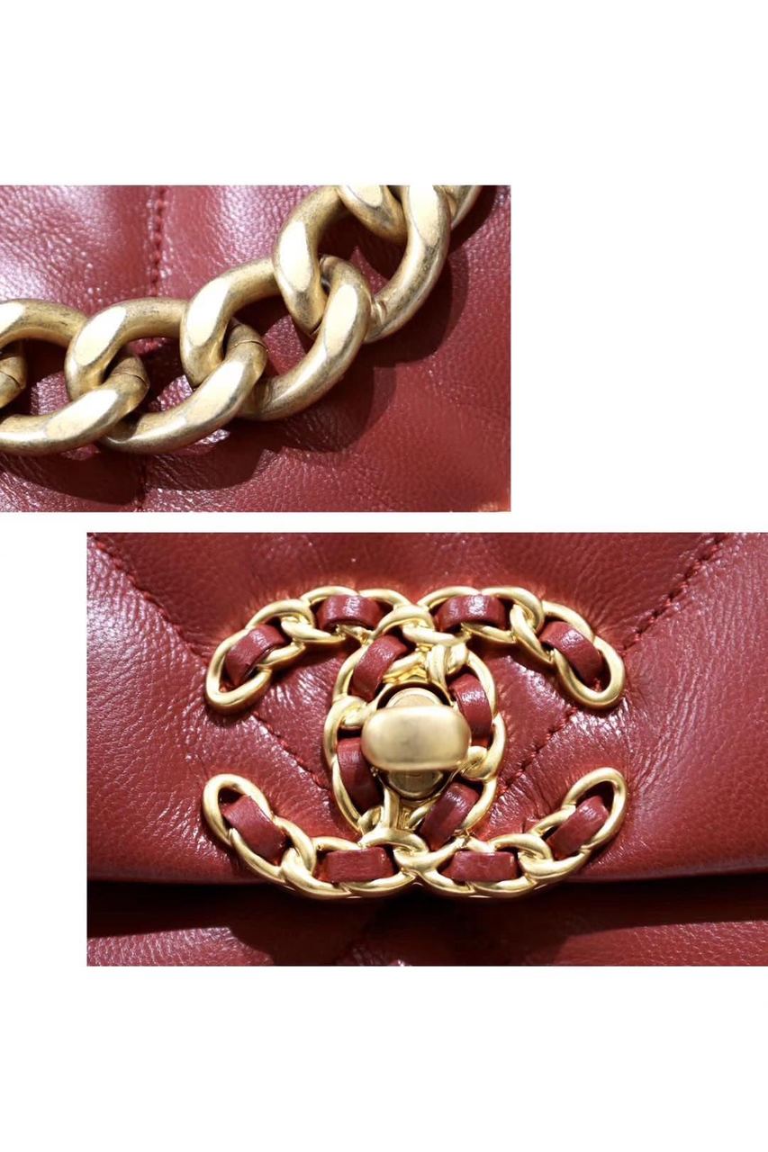 CHL 19 Handbag 26cm Burgundy For Women AS1160