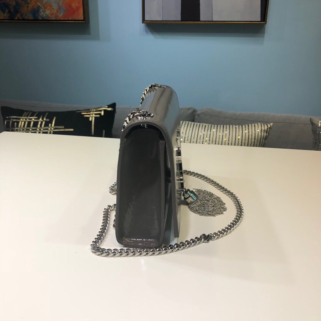 Top Quality Kate Small Chain Bag With Tassel In Embossed Green For Women 7.8in/20cm YSL 