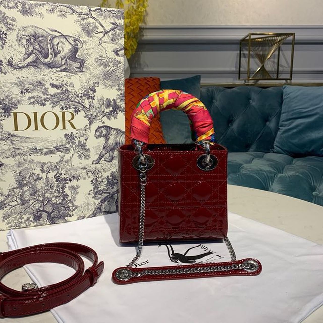 Top Quality Mini Lady Bag with Chain Silver Hardware Spring/Summer Collection, Burgundy, For Women Womens Handbags, 18cm CD M0505OCAL