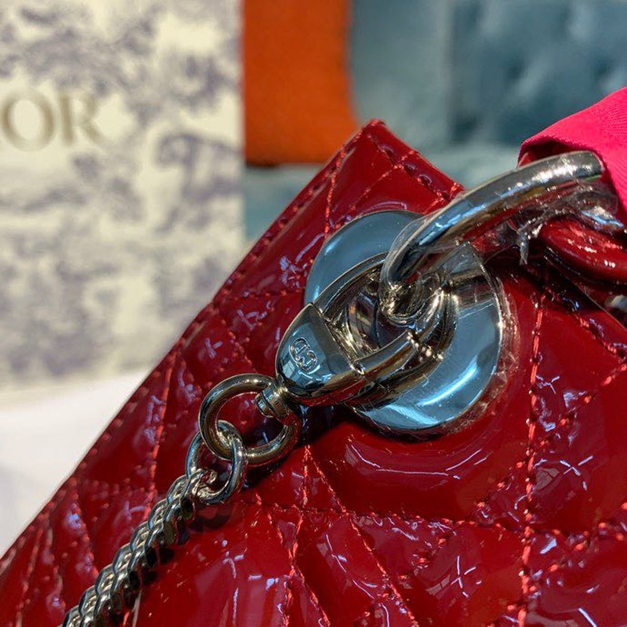 Top Quality Mini Lady Bag with Chain Silver Hardware Spring/Summer Collection, Burgundy, For Women Womens Handbags, 18cm CD M0505OCAL