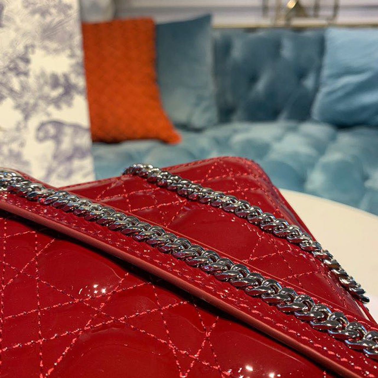 Top Quality Mini Lady Bag with Chain Silver Hardware Spring/Summer Collection, Burgundy, For Women Womens Handbags, 18cm CD M0505OCAL