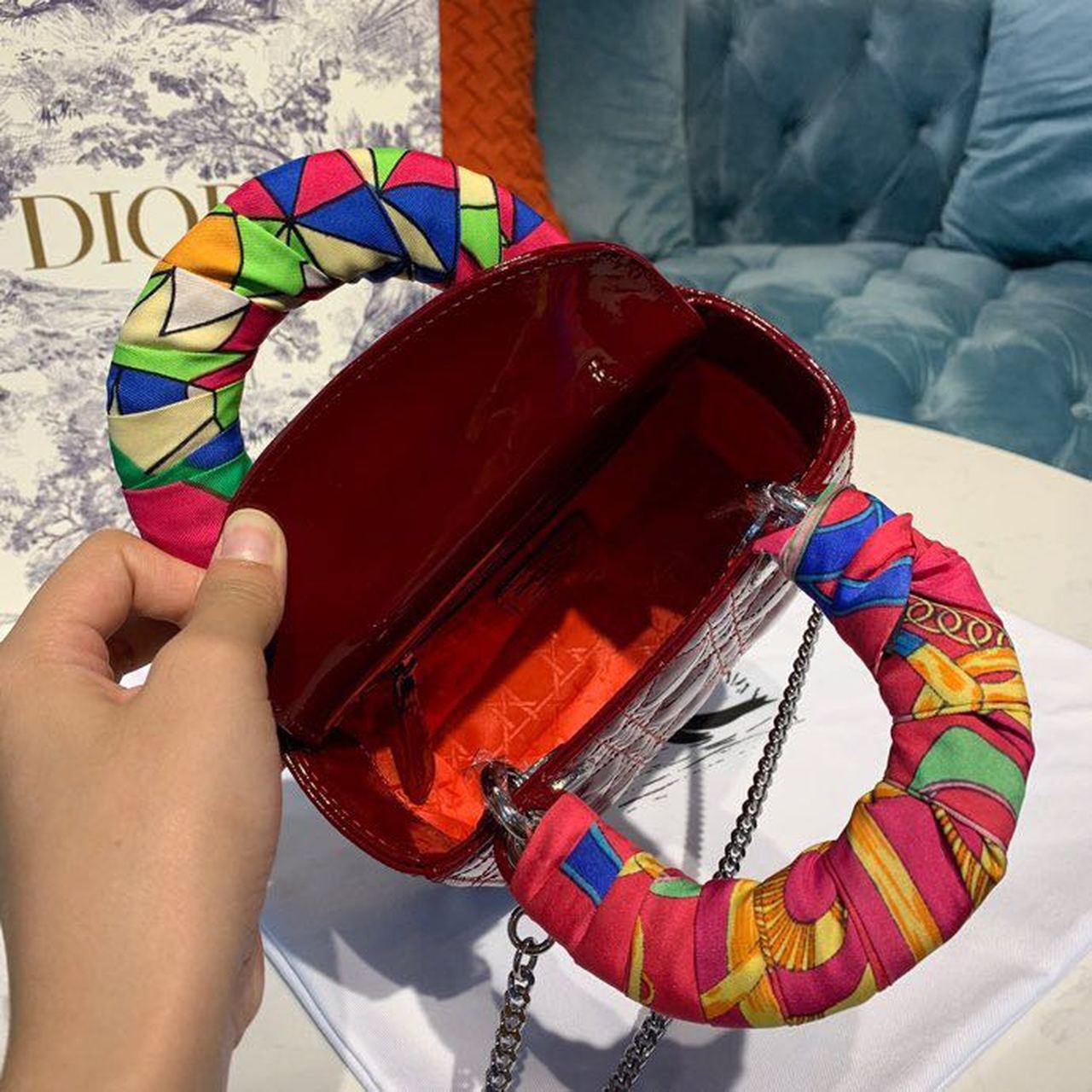 Top Quality Mini Lady Bag with Chain Silver Hardware Spring/Summer Collection, Burgundy, For Women Womens Handbags, 18cm CD M0505OCAL