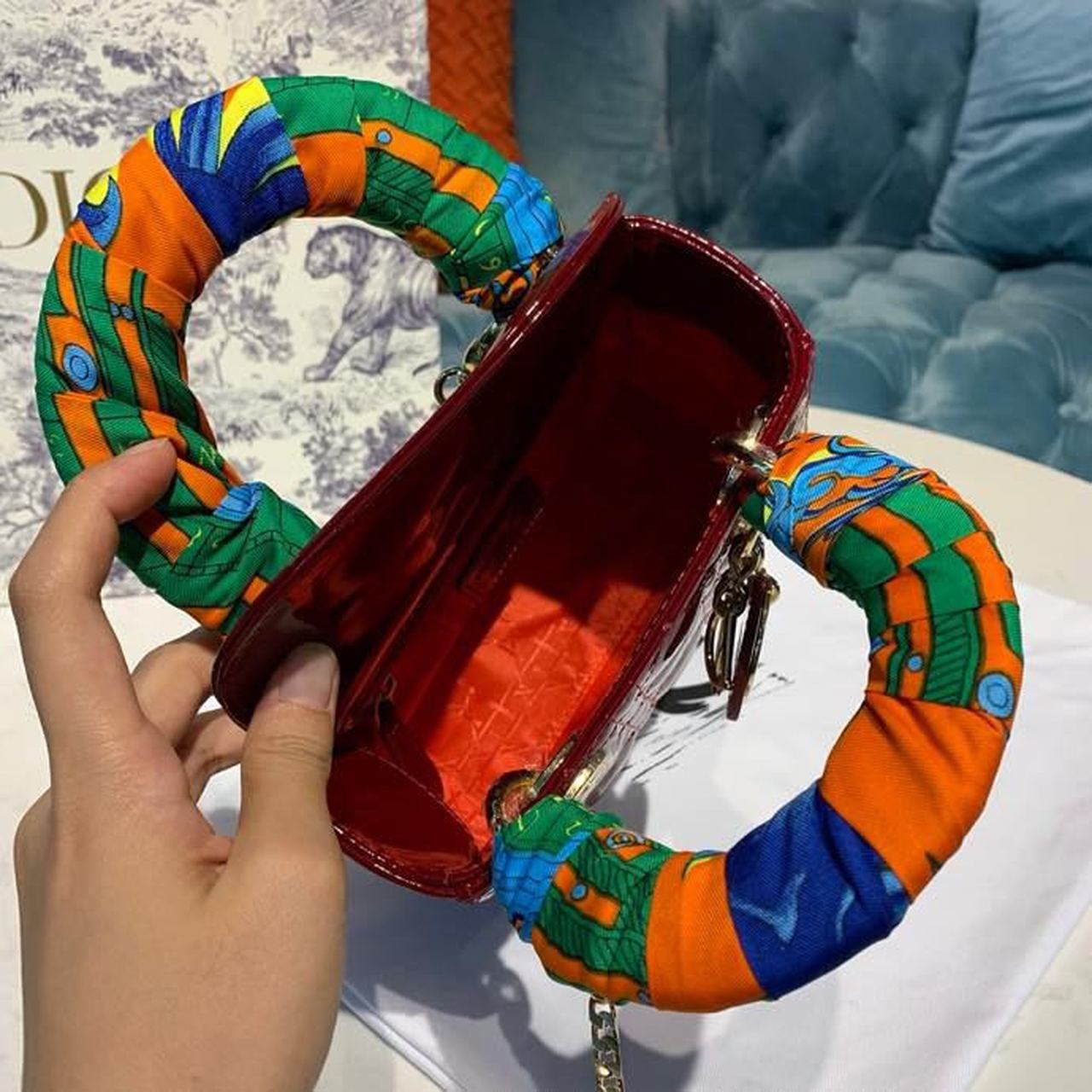 Top Quality Mini Lady Bag with Chain Gold Toned Hardware Spring/Summer Collection, Burgundy, For Women Womens Handbags, 18cm CD M0505OCAL_M42R