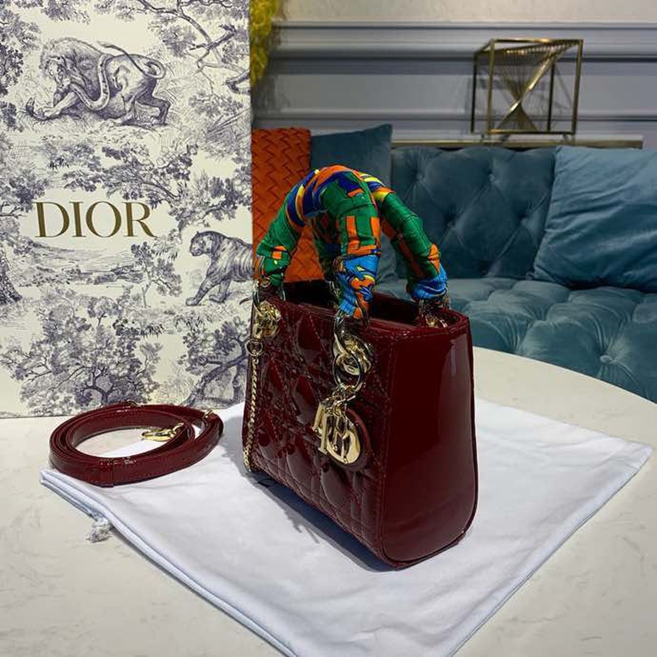 Top Quality Mini Lady Bag with Chain Gold Toned Hardware Spring/Summer Collection, Burgundy, For Women Womens Handbags, 18cm CD M0505OCAL_M42R