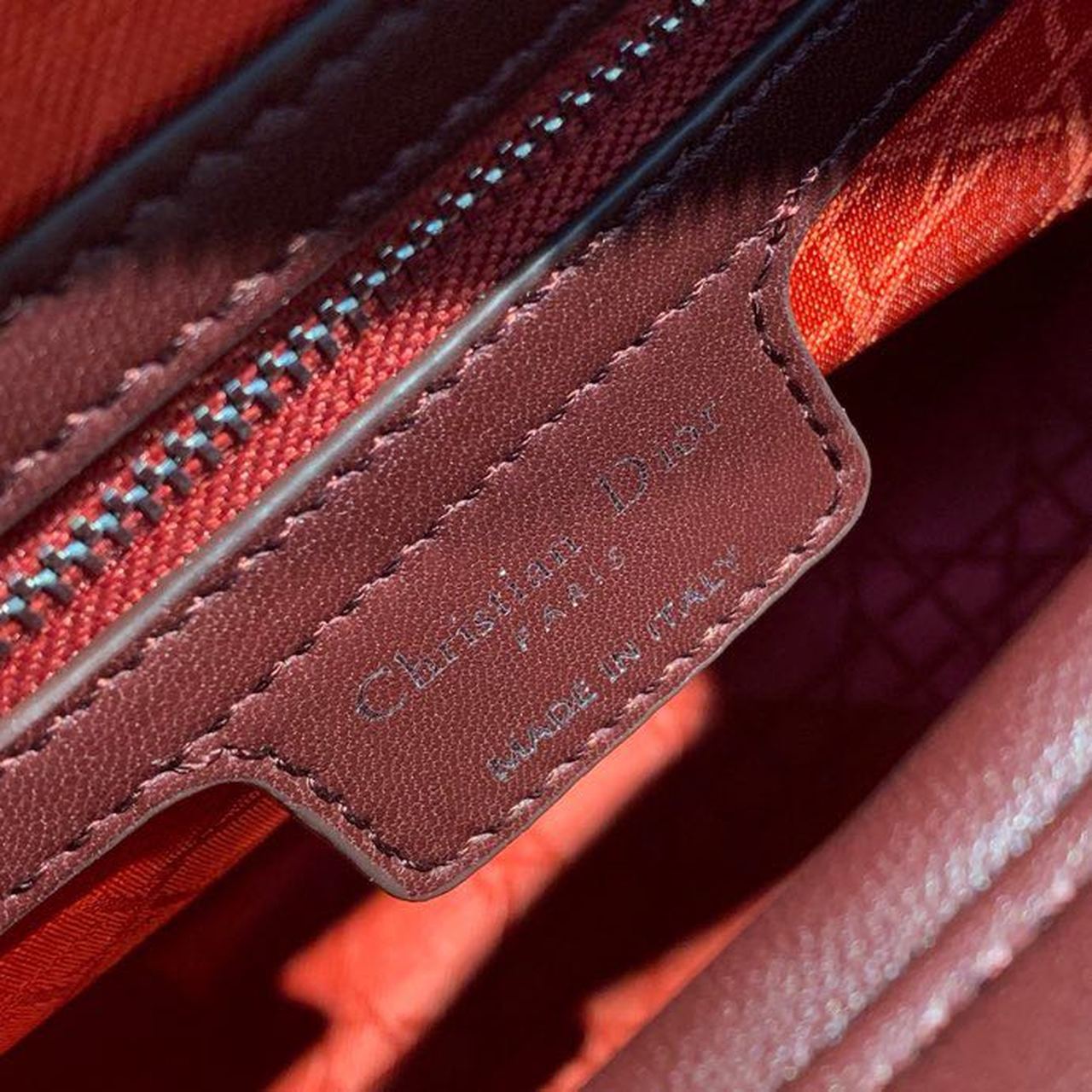 Top Quality Large Lady Bag Silver Hardware Burgundy Cannage For Women 12.5in/32cm CD