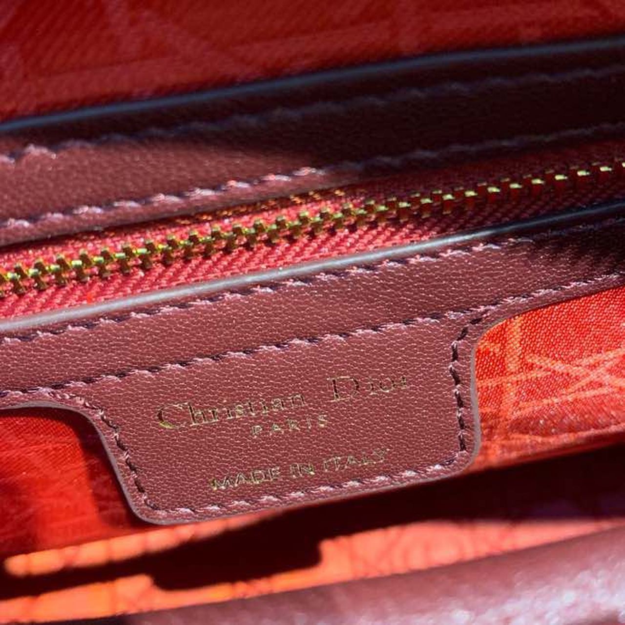 Top Quality Large Lady Bag Gold Toned Hardware Burgundy Cannage For Women 12.5in/32cm CD