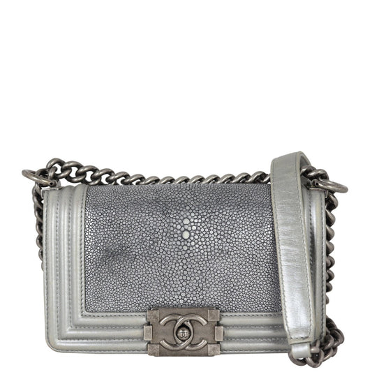 Chanel Boy Small Galuchat | Silver