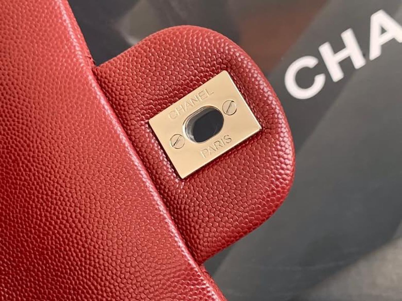 CHL Classic HandBag Silver Hardware Burgundy For Women 7.8in/20cm