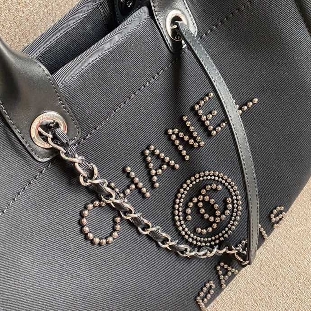 CHL Large Deauville Pearl Tote Bag Black For Women Handbags, Shoulder Bags 15in/38cm A66941