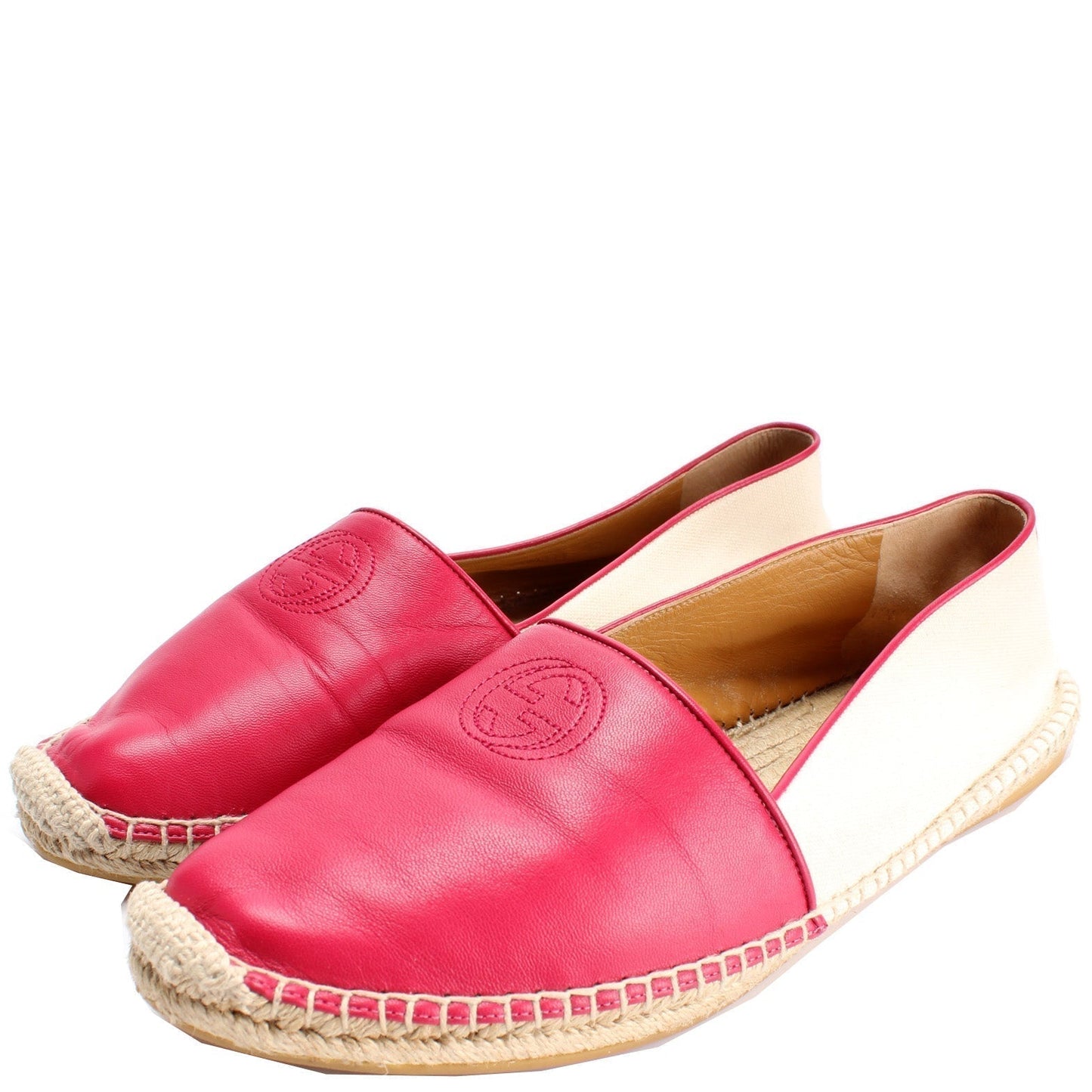 Interlocking Gucci Leather/Canvas Espadrilles Size 42