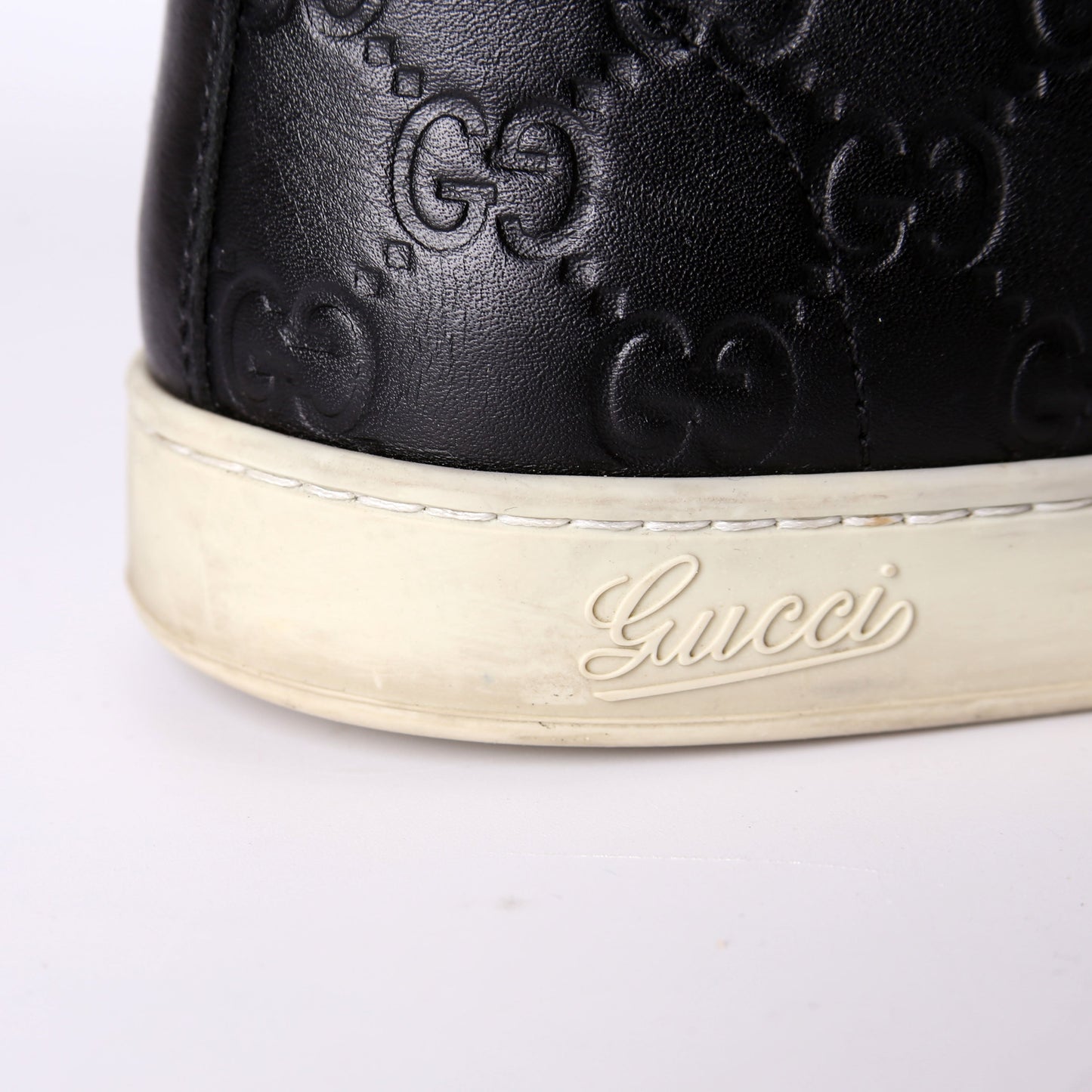 Guccissima Web Leather High Top Sneakers Men's Size