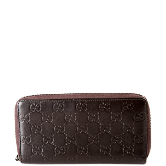 Gucci  Guccissima Zip Wallet Brown