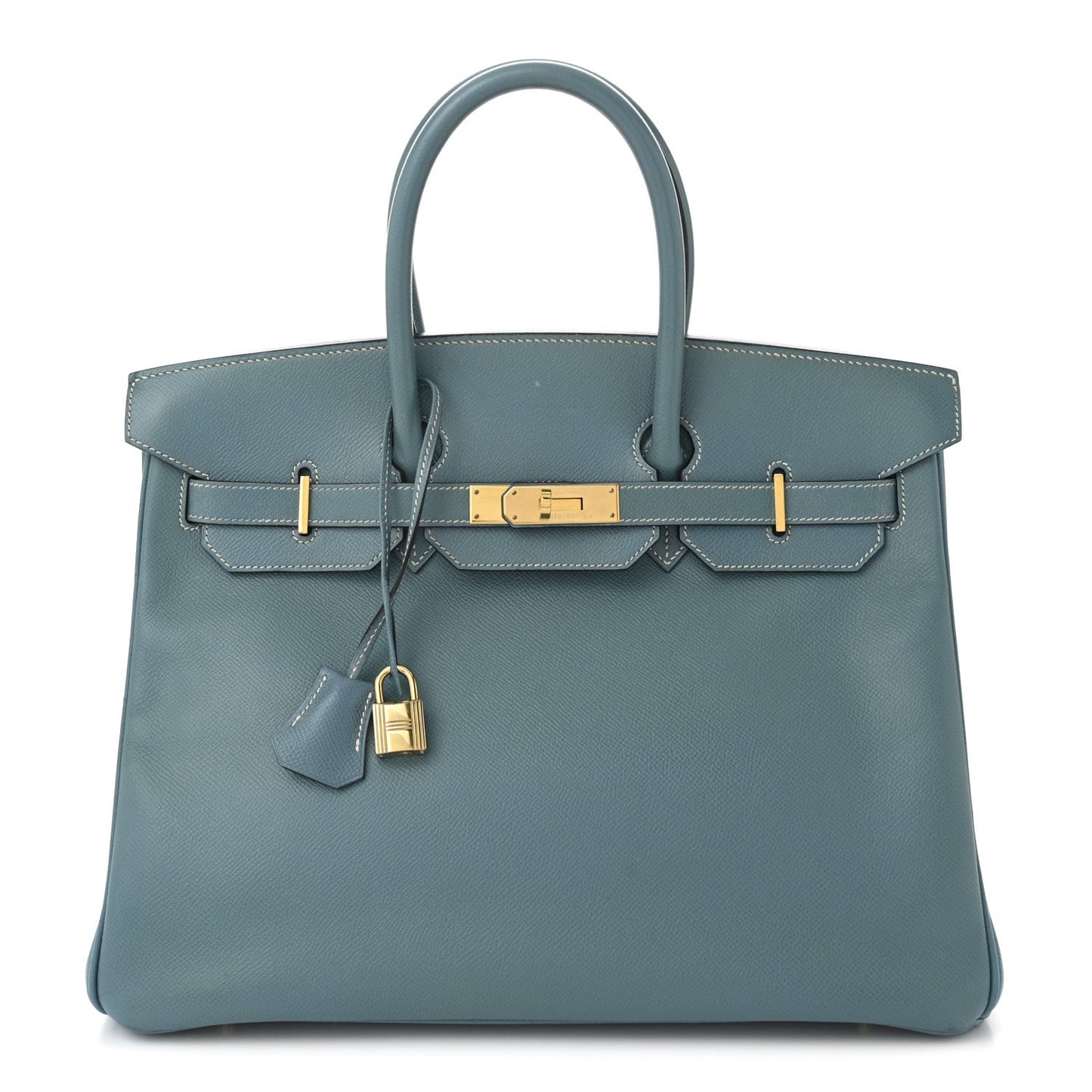 Hermes Courchevel Birkin 35 Blue Jean