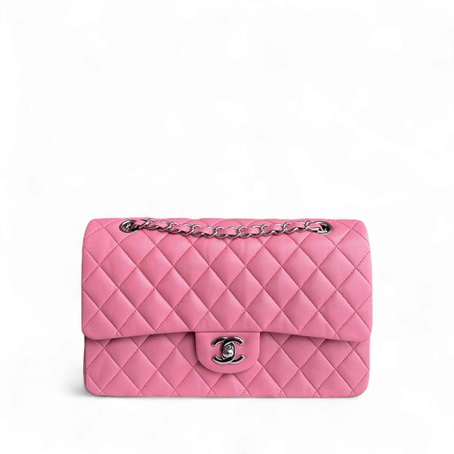 Chanel Classic Flap Medium - 25CM Quilted Lambskin Light Pink Gold Hardware Series 18