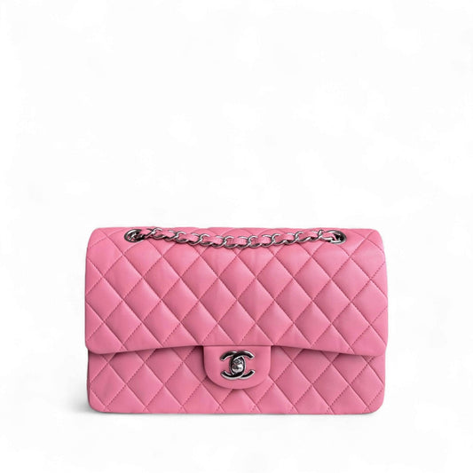 Chanel Classic Flap Medium - 25CM Quilted Lambskin Light Pink Gold Hardware Series 18