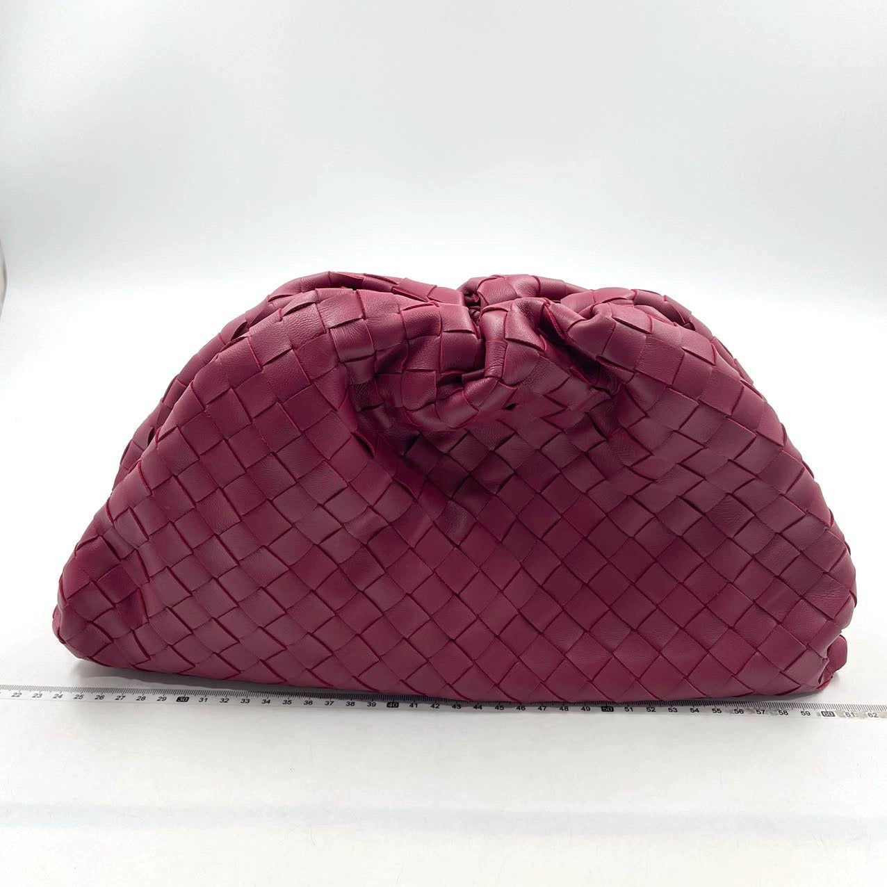 Bottega Veneta Pouch Large Intrecciato Leather Clutch Burgundy