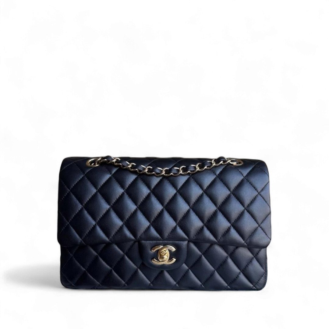 Chanel Classic Flap Medium - 25CM Quilted Lambskin Black Gold Hardware Sereis 21