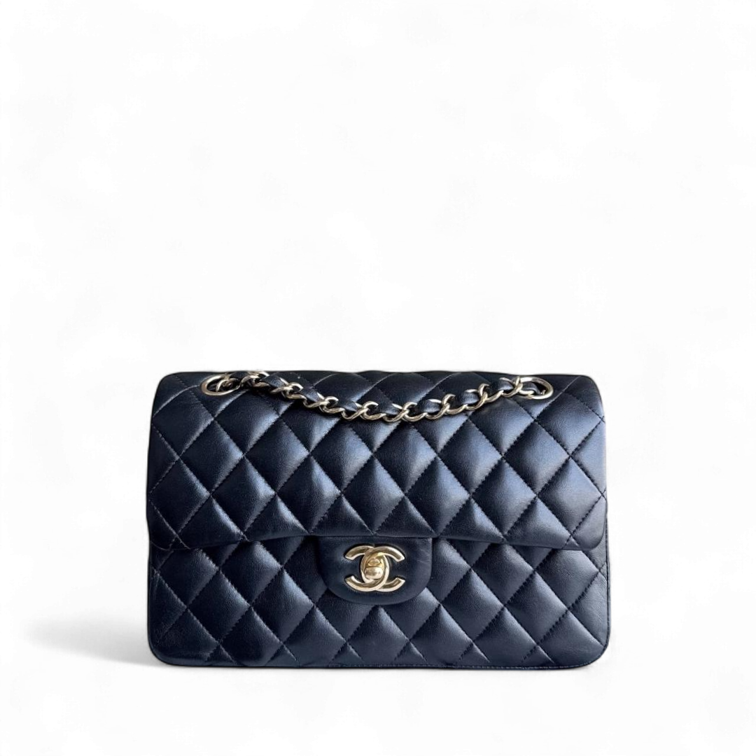 Chanel Classic Flap Small - 23CM Quilted Lambskin Black Gold Hardware Series 26