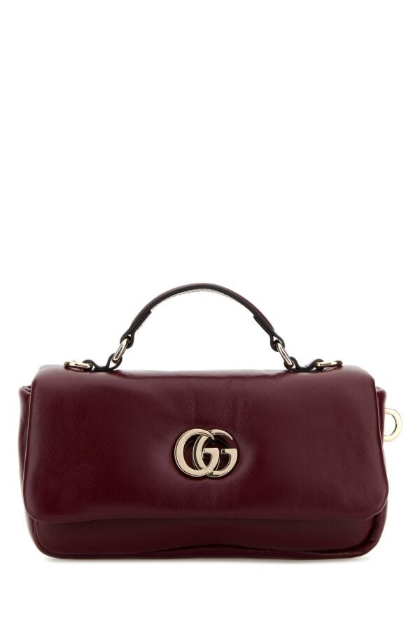 Gucci Woman Burgundy Leather Handbag