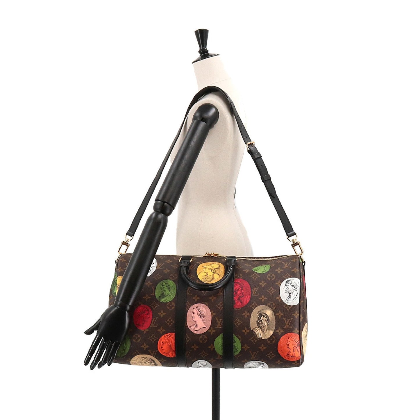 LOUIS VUITTON Fornasetti Monogram Cameo Keepall Bandouliere 45 Boston Shoulder Bag M59261 RFID