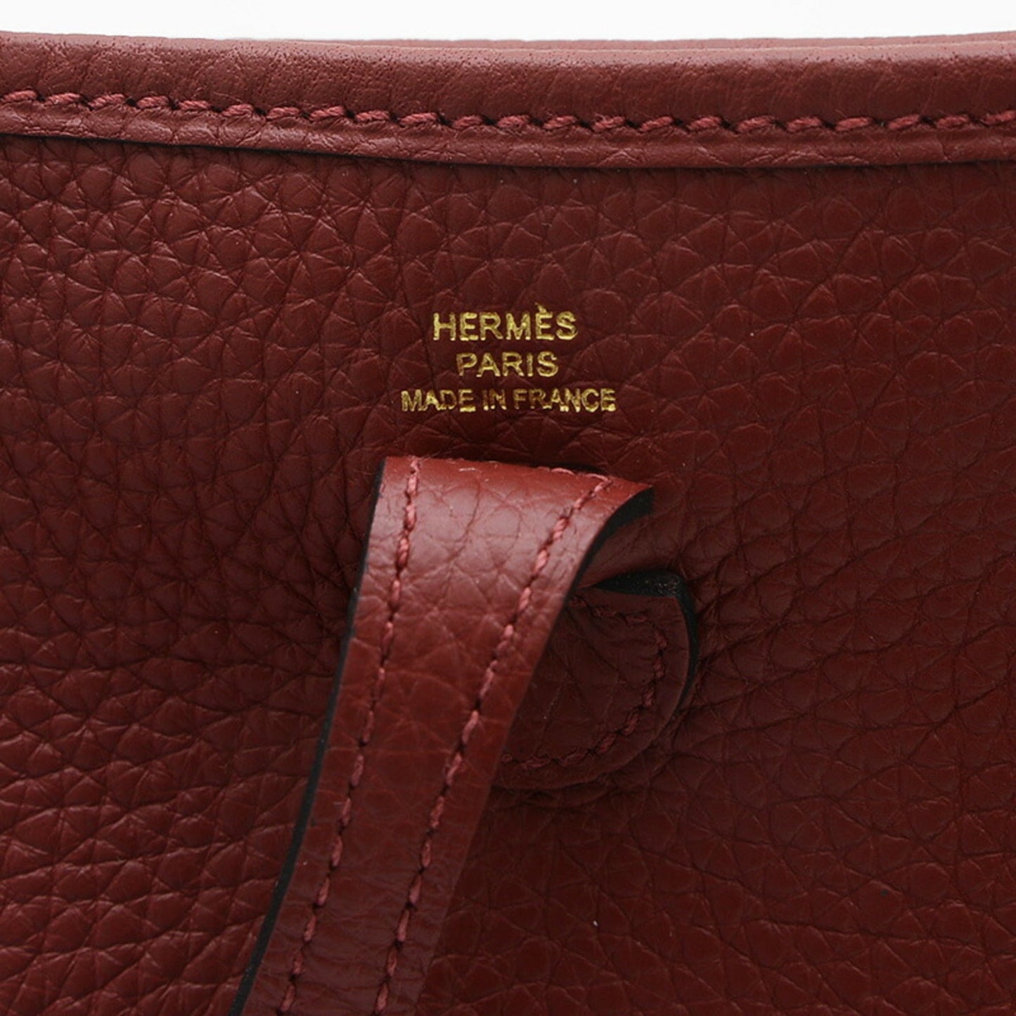 Hermes Rouge H Taurillon Clemence Leather Shoulder Bag ( )