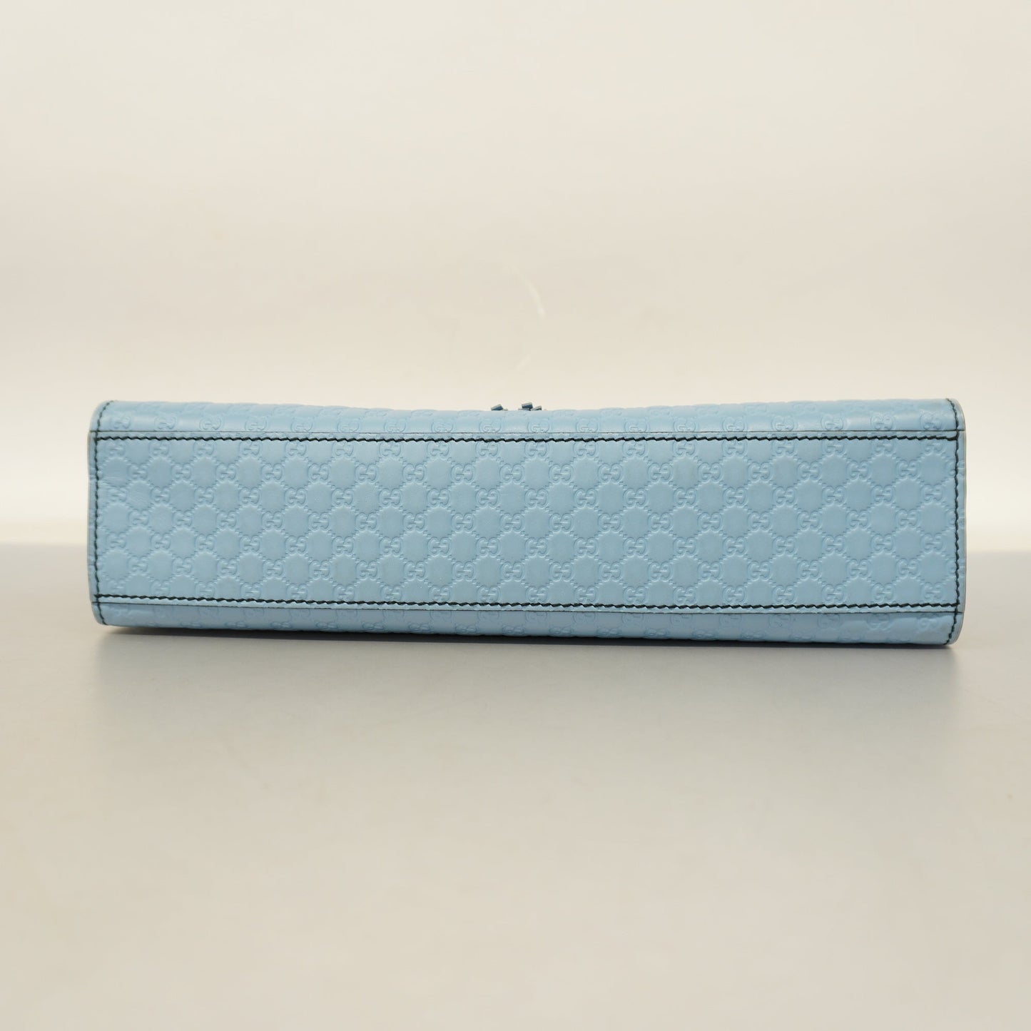 GUCCIAuth  Micro GG Emily 449635 Women's Leather Shoulder Bag Light Blue