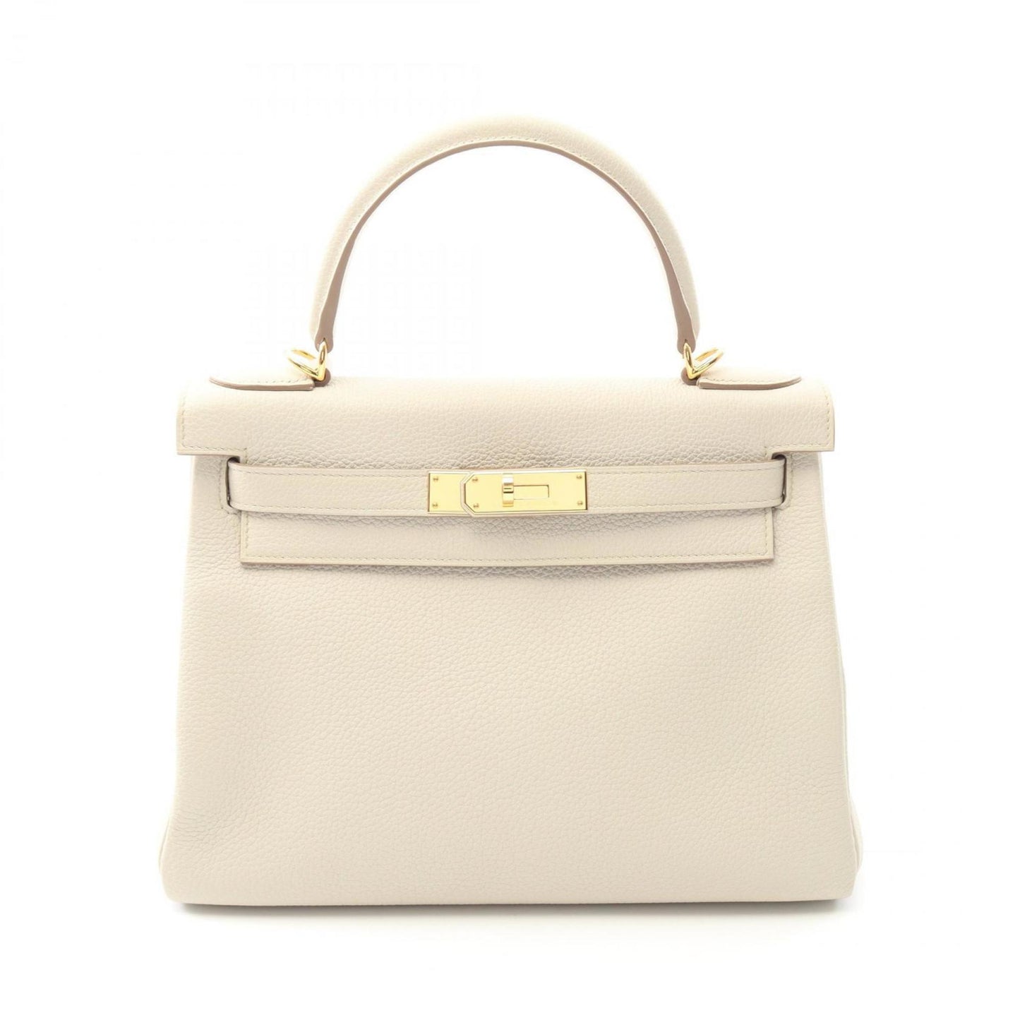 Hermes White Leather Handbag ( )