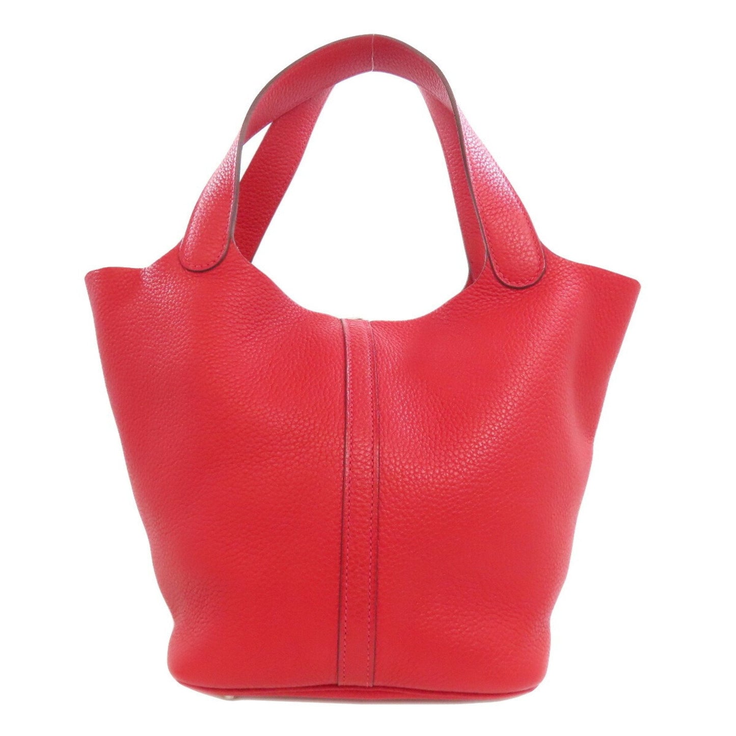 Hermes Rouge Casaque Taurillon Clemence Leather Handbag ( )