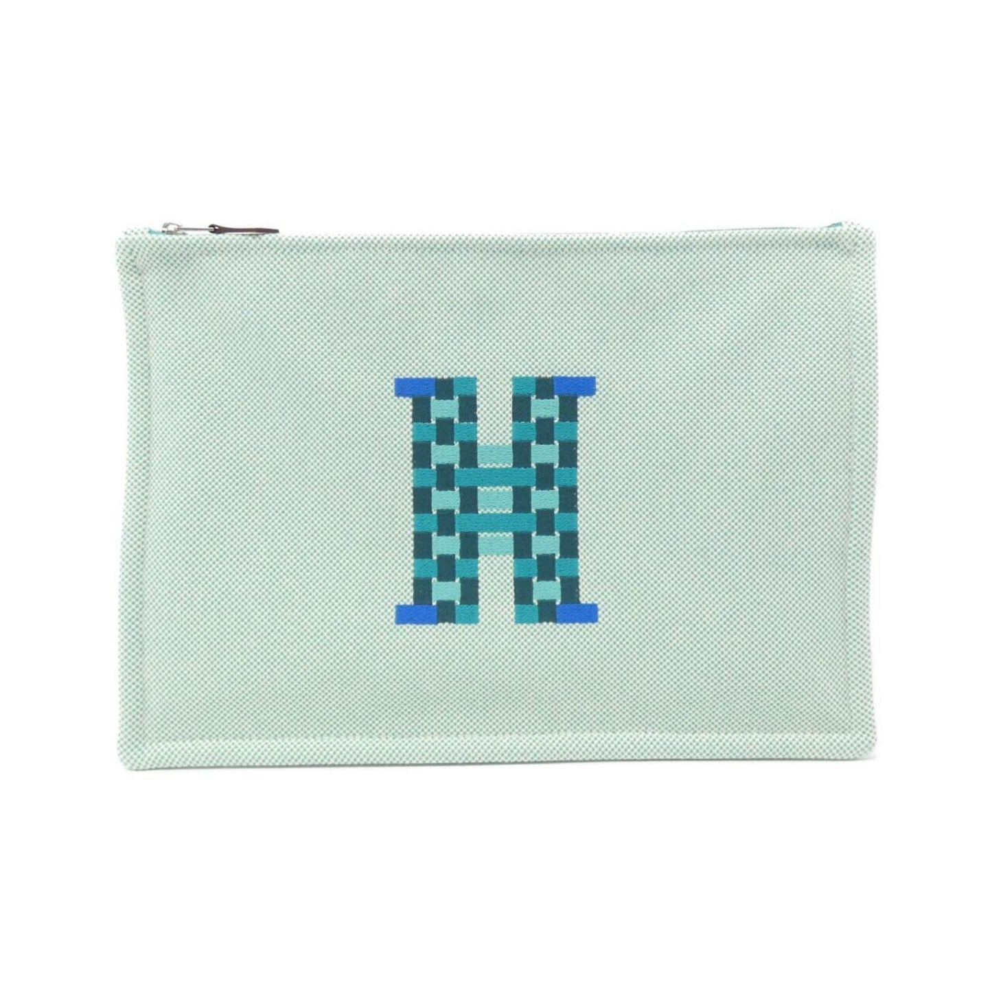 Hermes Silver Toile H Pouch ( )