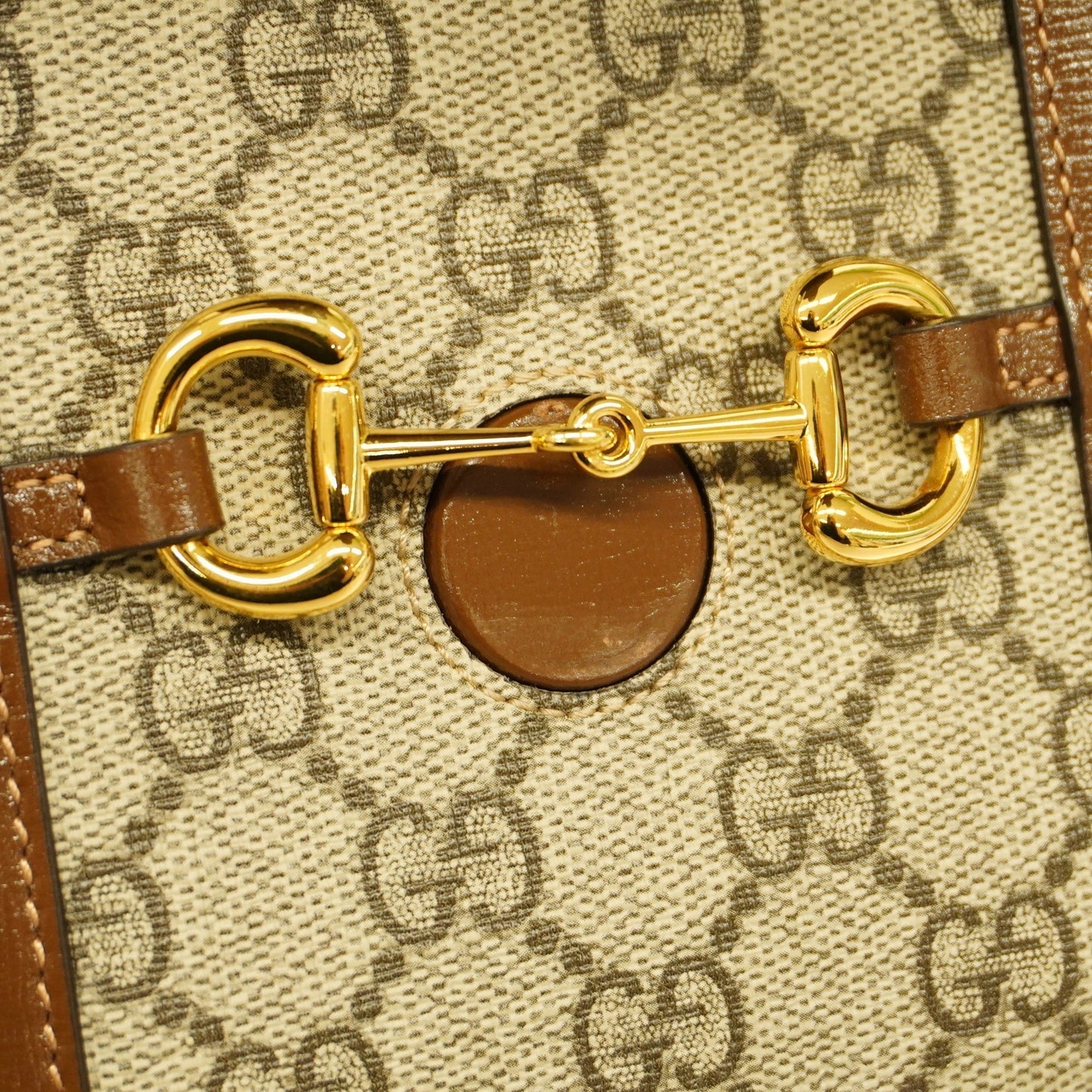 GUCCIAuth  Horsebit 625615 Women's GG Supreme Shoulder Bag Beige,Brown