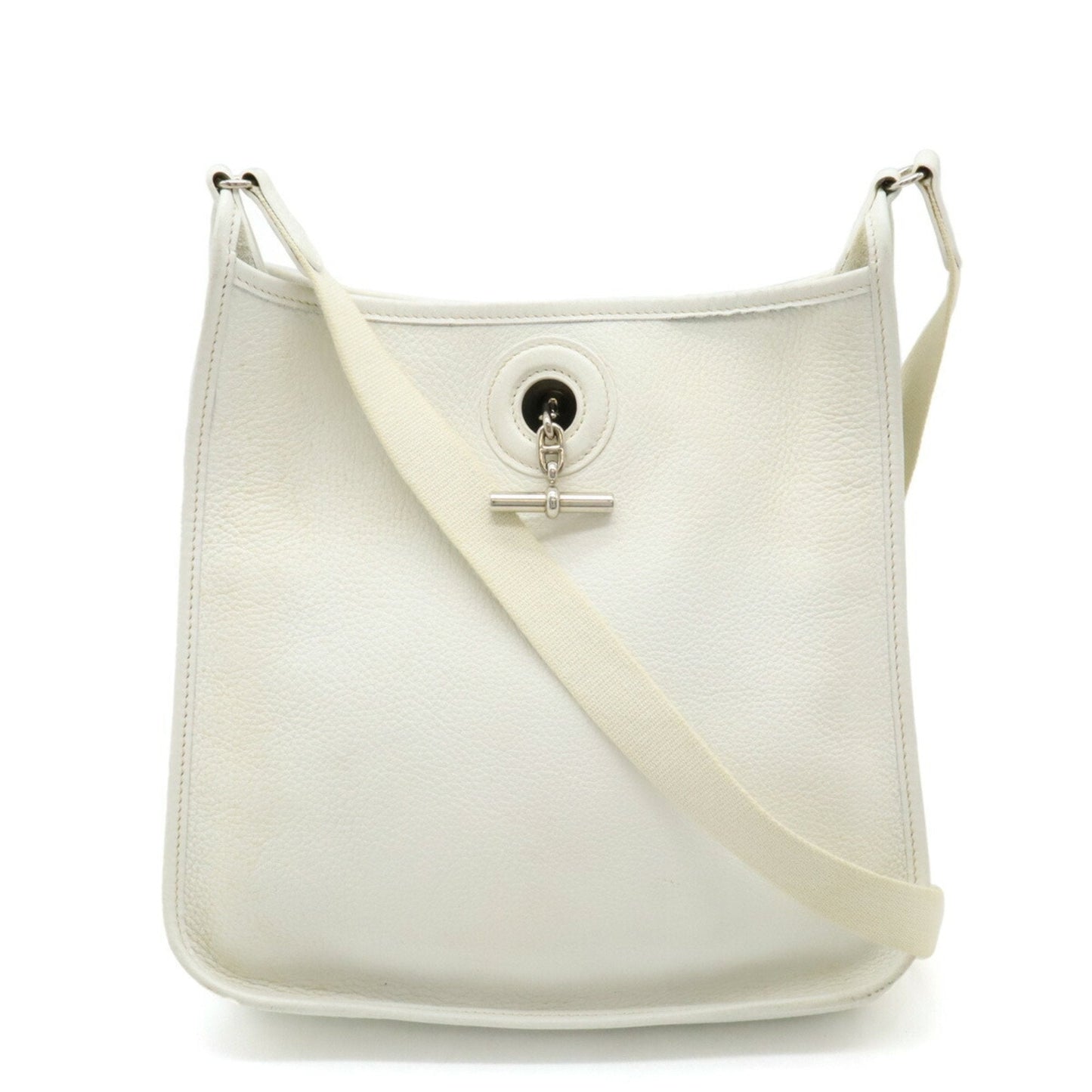 Hermes White Leather Shoulder Bag ( )