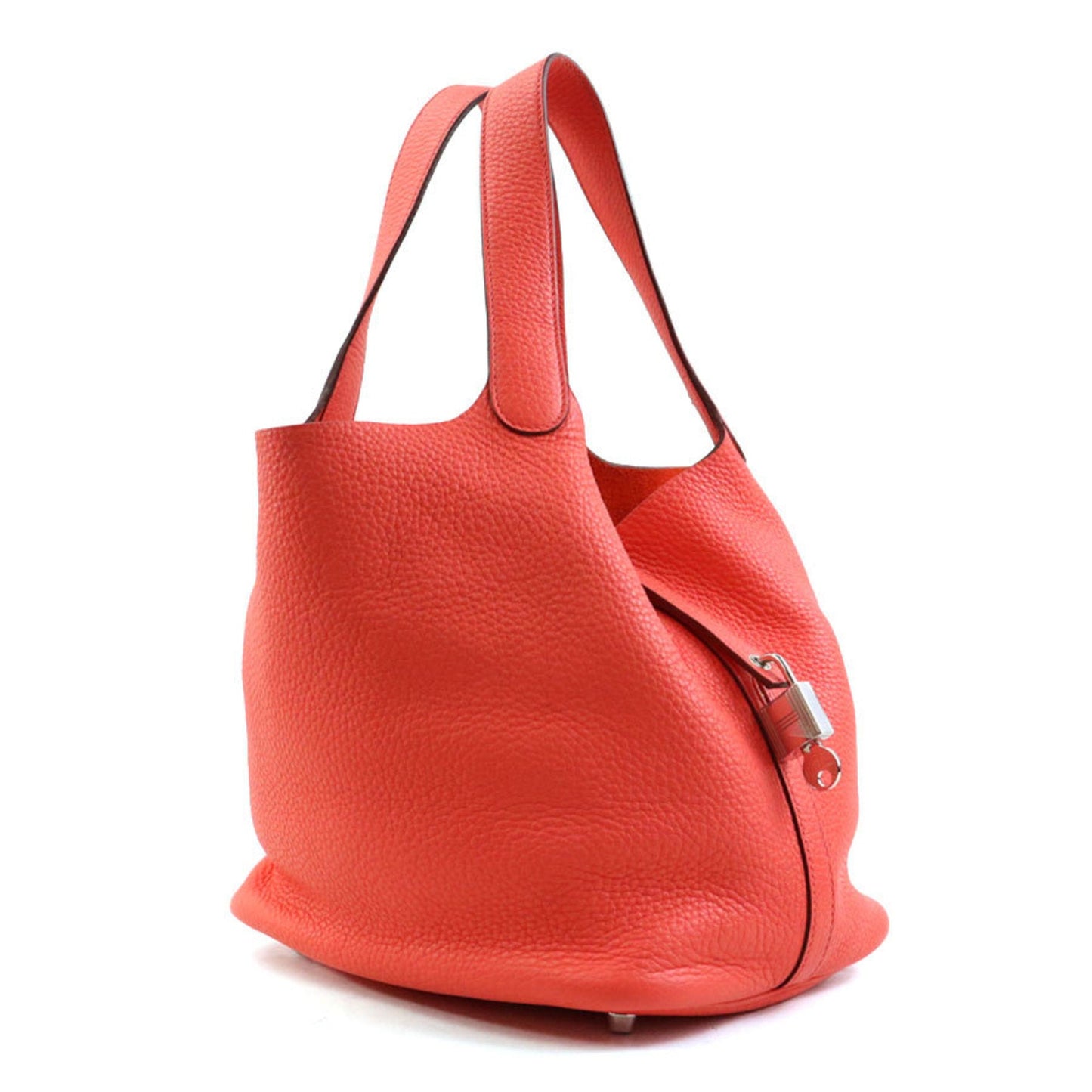 Hermes Silver Taurillon Clemence Leather Handbag ( )