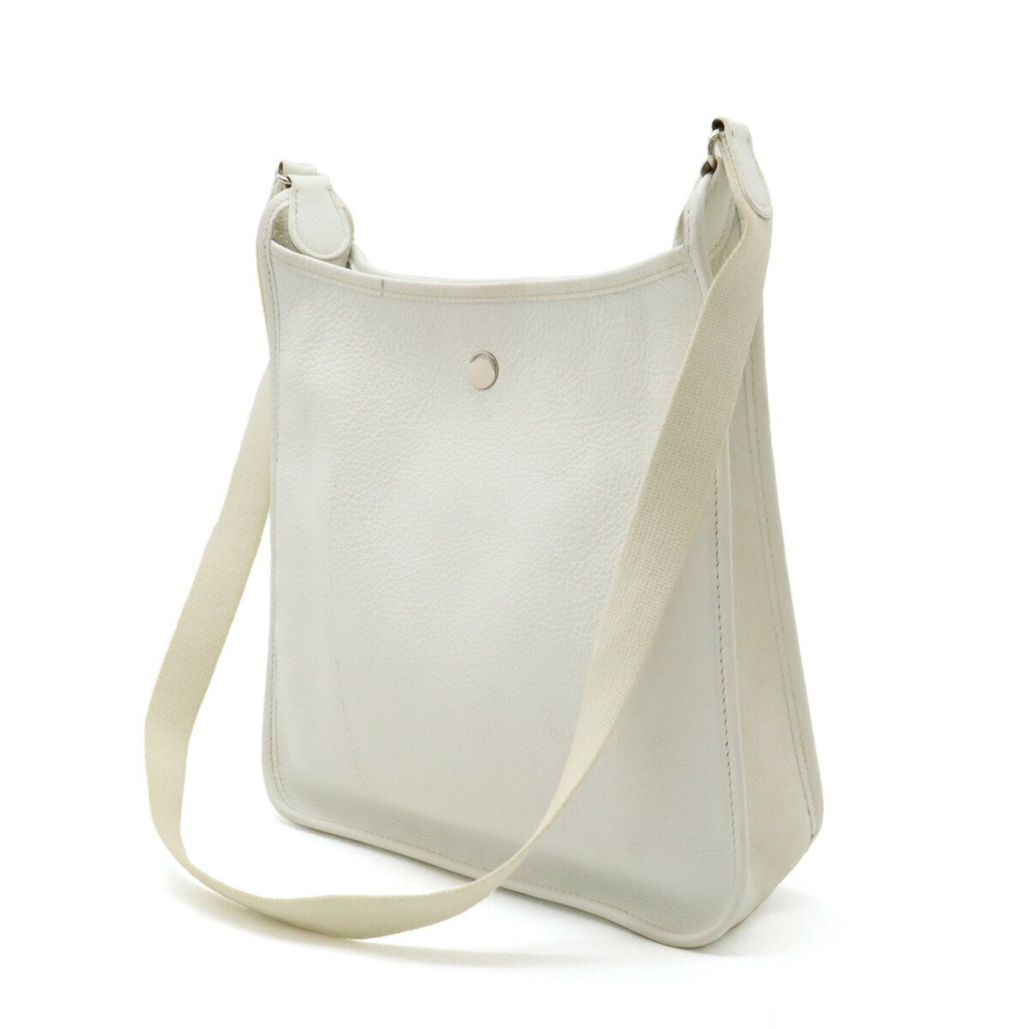 Hermes White Leather Shoulder Bag ( )