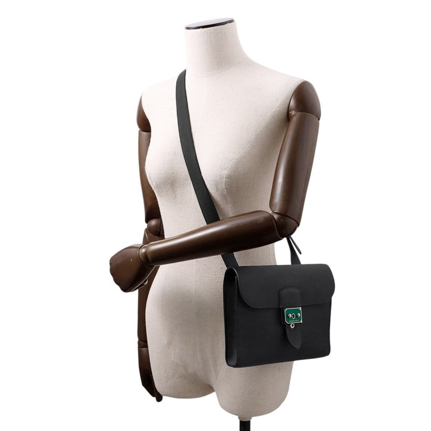 Hermes Sac A Depeche Silver Togo Leather Shoulder Bag ( )