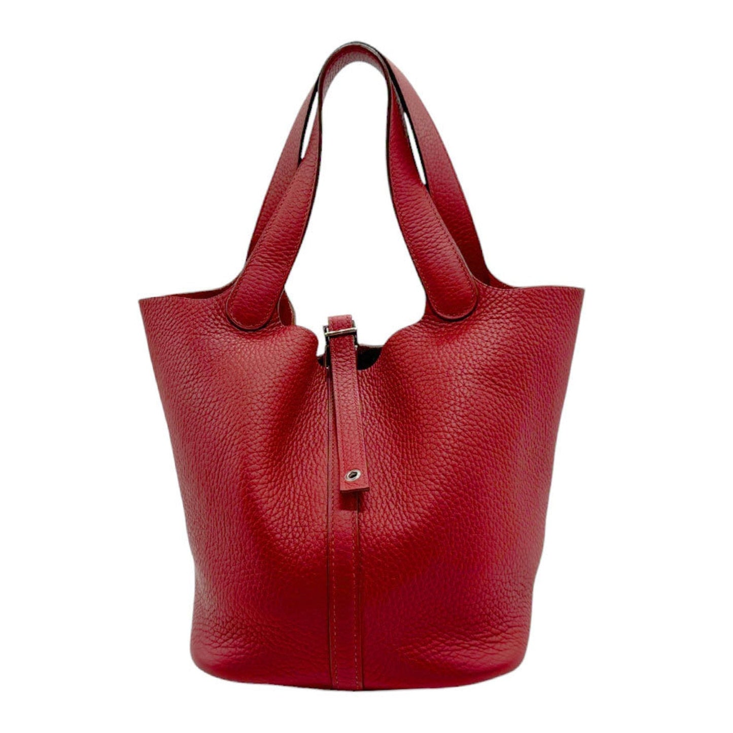 Hermes Rouge Garance Taurillon Clemence Leather Handbag ( )