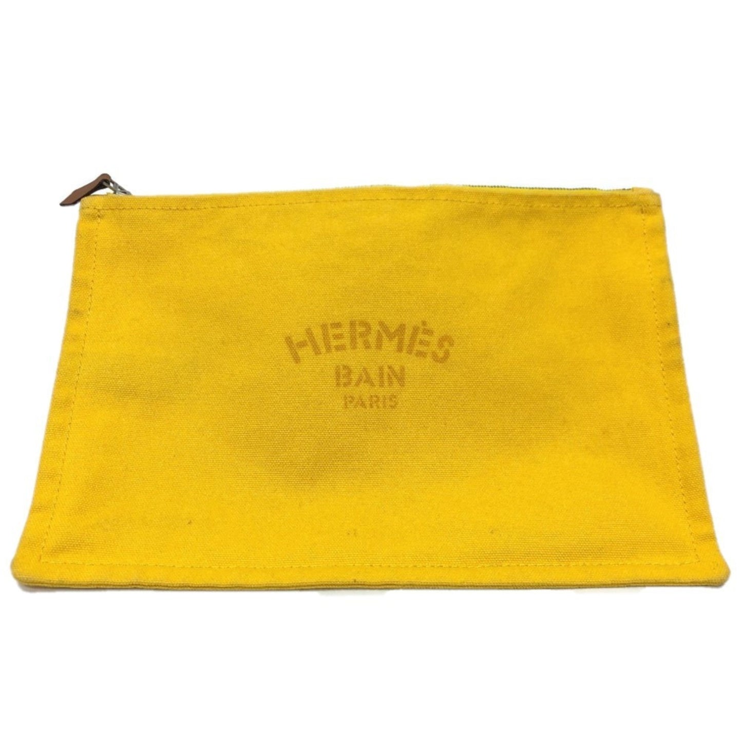 Hermes Yellow Canvas Pouch ( )