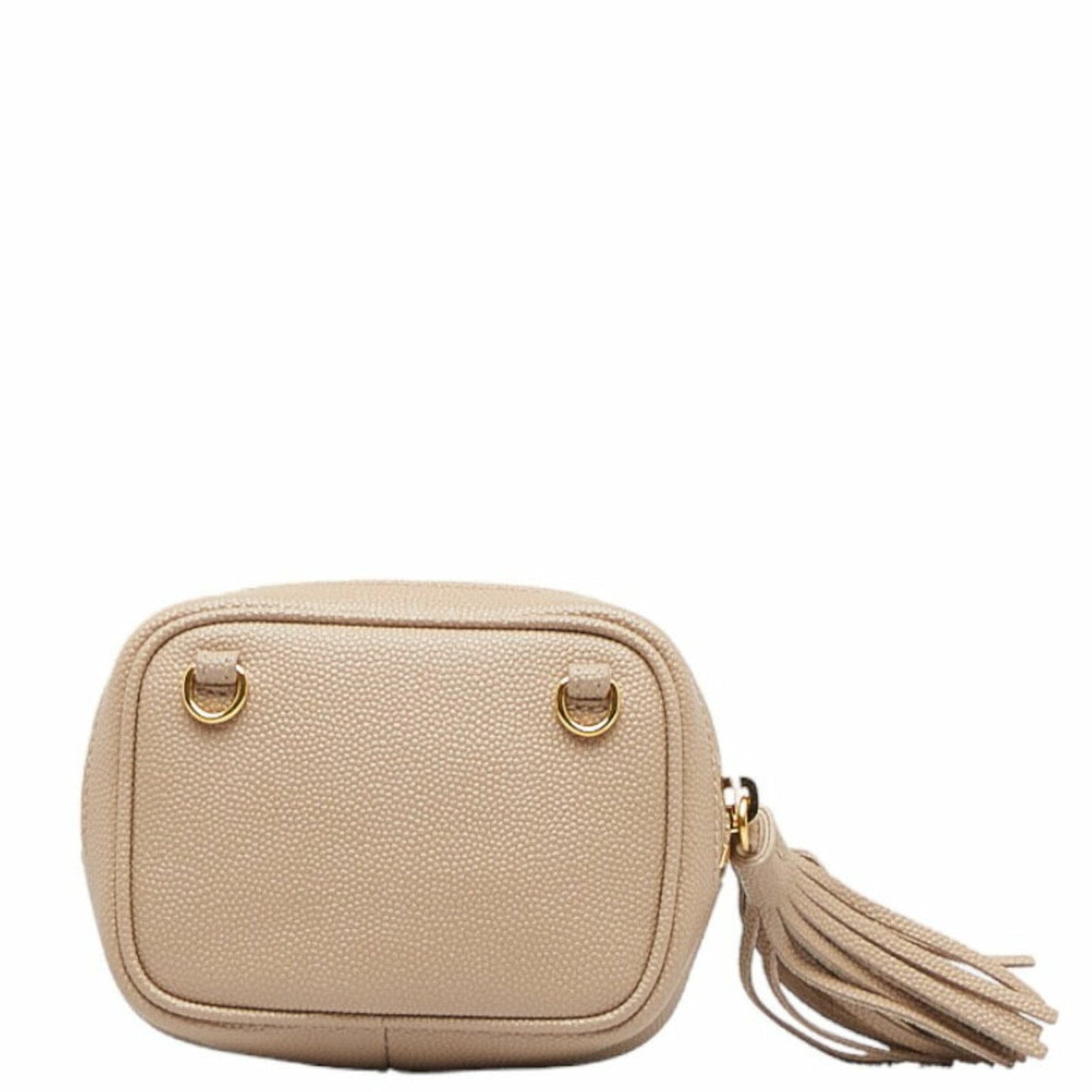 Saint Laurent YSL Hardware Cassandra Baby Chain Shoulder Bag 635088 Beige Gold Leather Women's