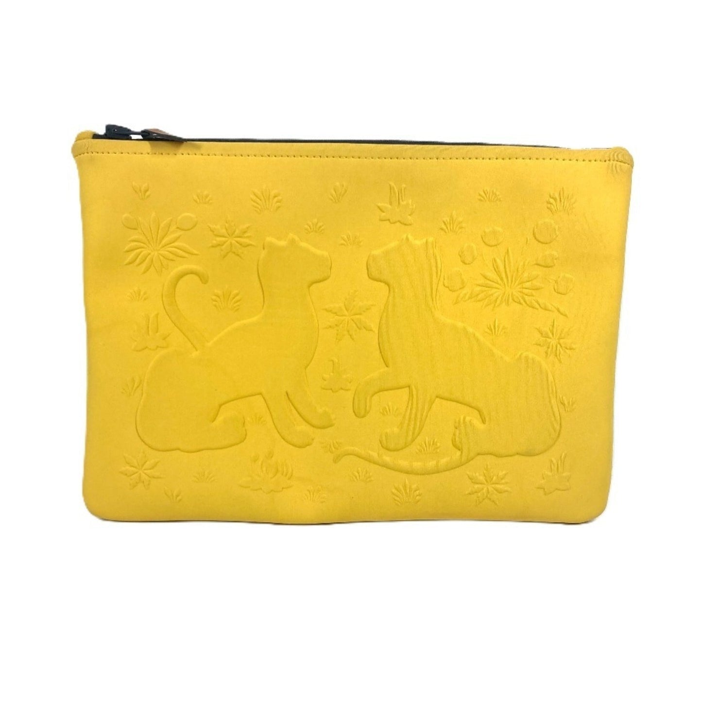 Hermes Yellow Polyamide Clutch Bag Pouch ( )