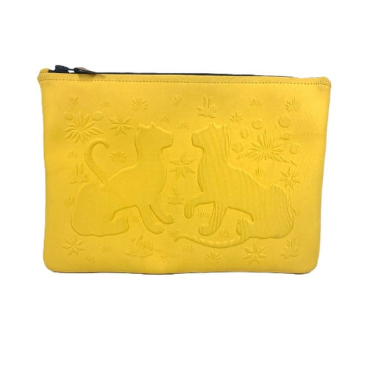 Hermes Yellow Polyamide Clutch Bag Pouch ( )
