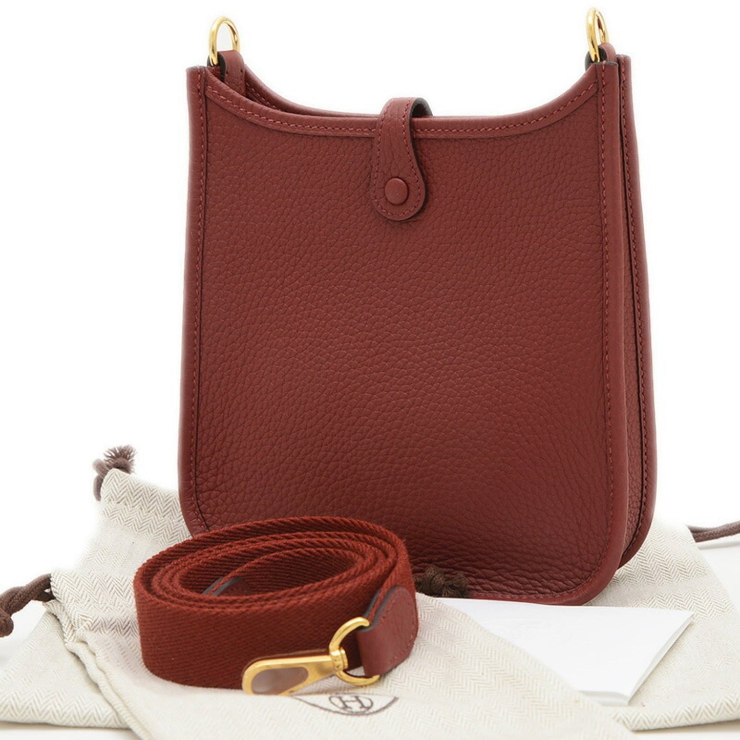 Hermes Rouge H Taurillon Clemence Leather Shoulder Bag ( )