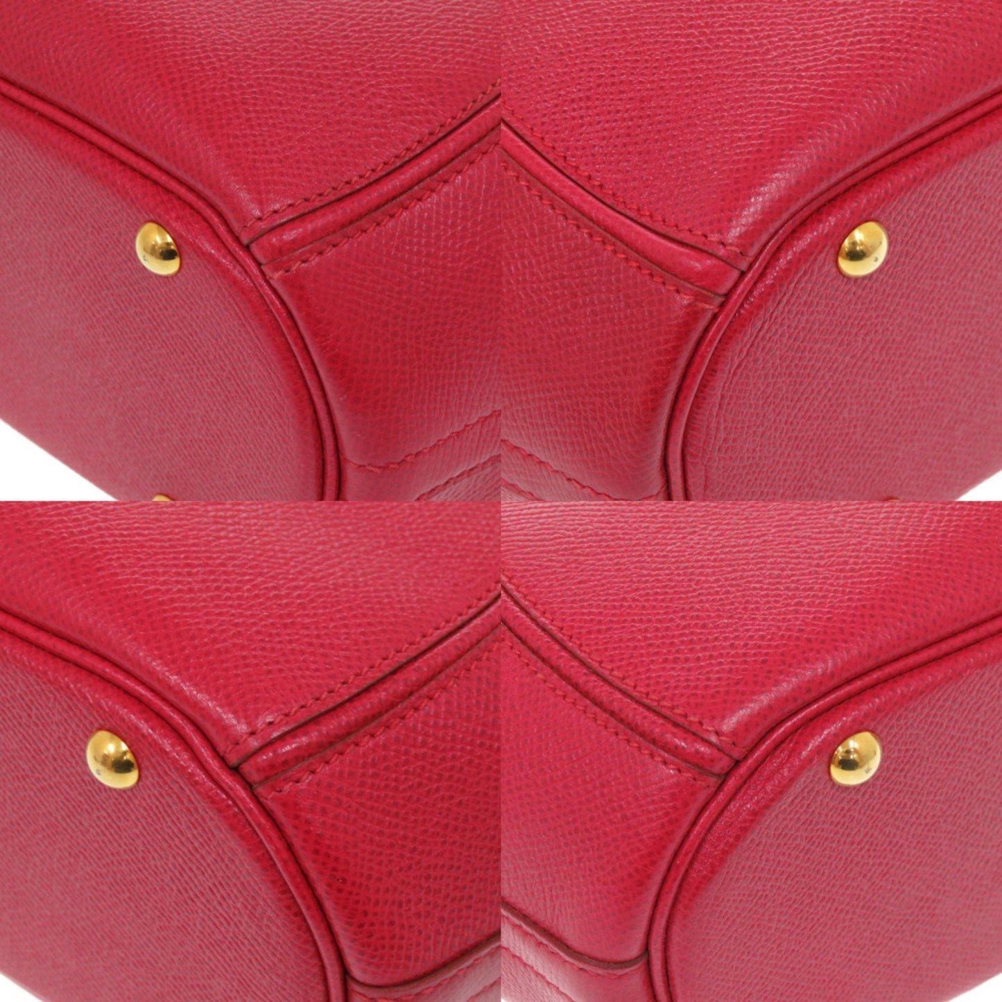 Hermes Red Color Courchevel Leather Handbag ( )
