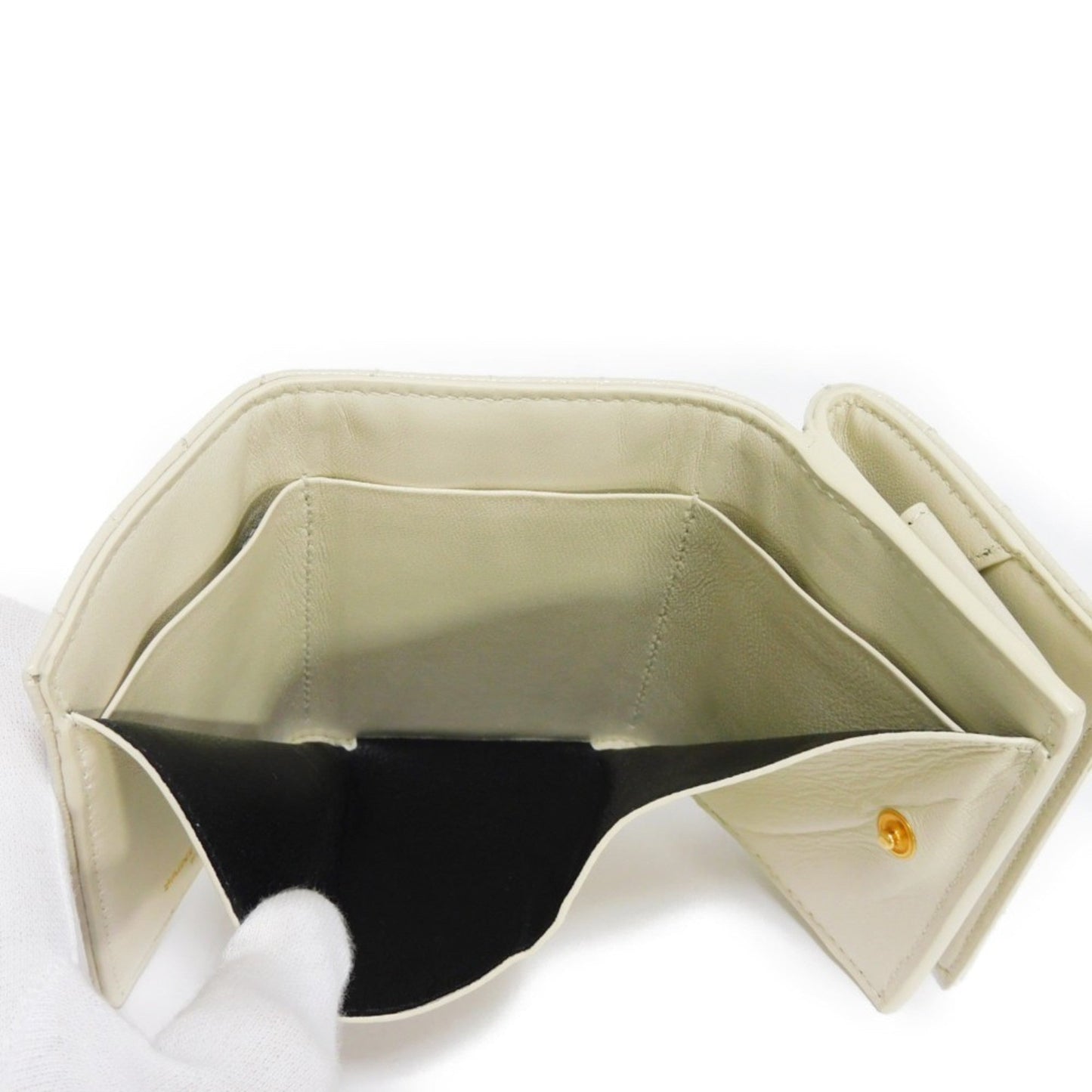 SAINT LAURENT Trifold Wallet Monogram Origami Tiny YSL Blanc   668274 BOWA1 9207 Men's Women's Billfold