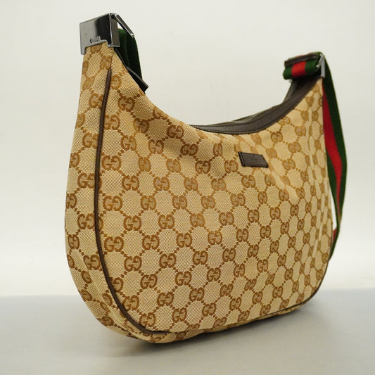 GUCCIAuth  Sherry Line Shoulder Bag 122790 Women's GG Canvas,Leather Beige,Brown