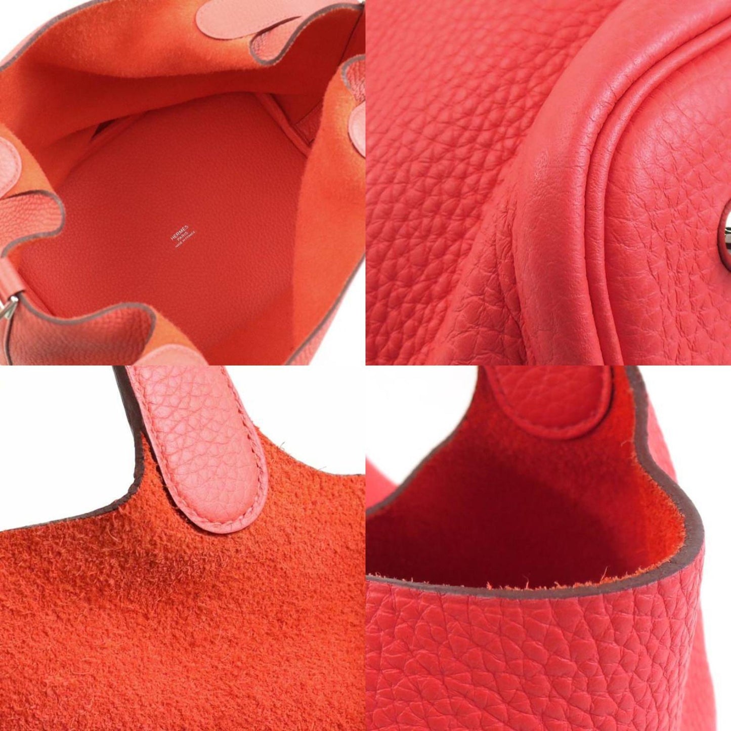 Hermes Silver Taurillon Clemence Leather Handbag ( )