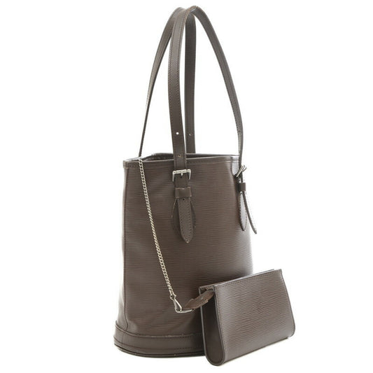 LOUIS VUITTON Epi Bucket PM Tote Bag with Pouch Mocha Brown M58990