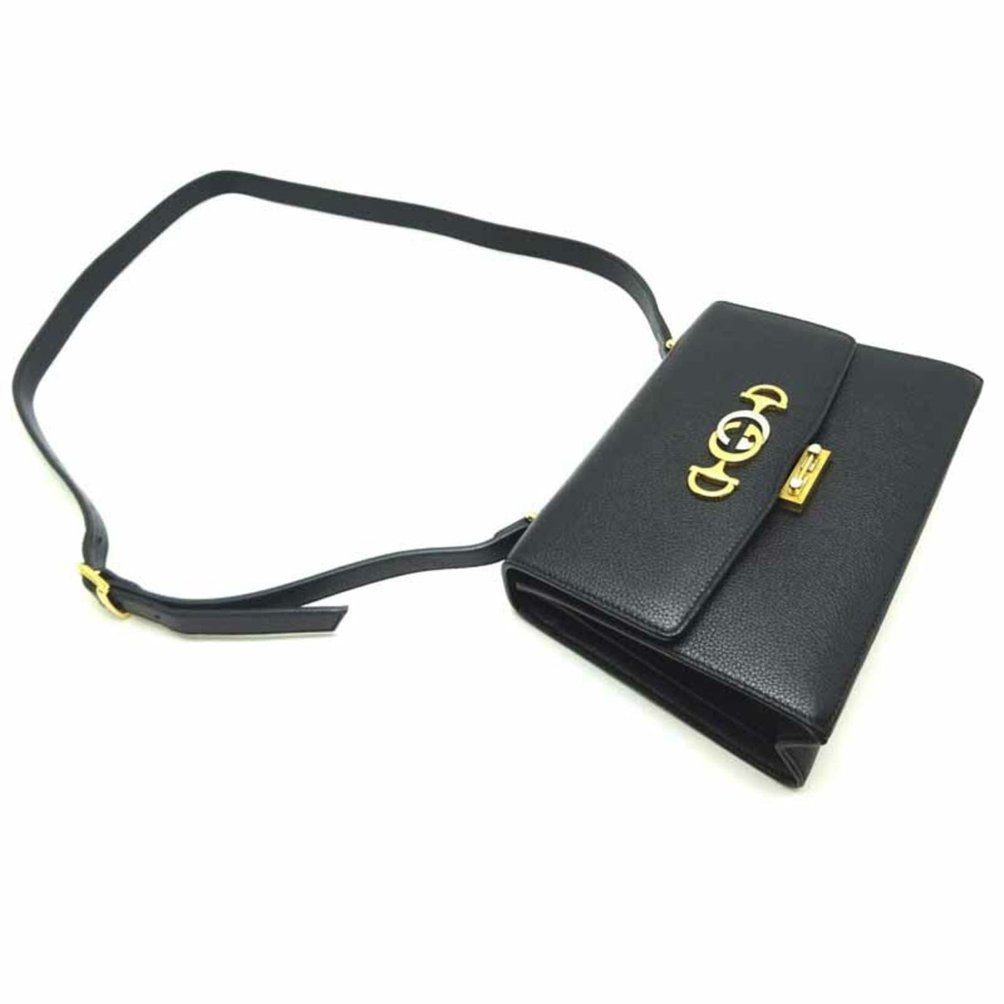 Gucci Zumi Small Women's Shoulder Bag 576388 Leather Black